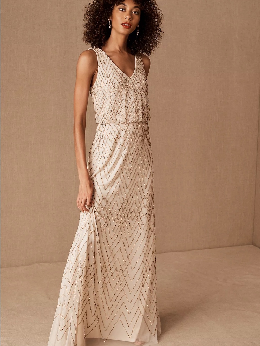 BHLDN Blaise Dress Beaded Sequin Dress Gown